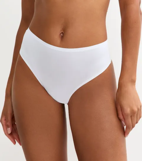 New Look Women's White Bonded High Waist Micro Thong