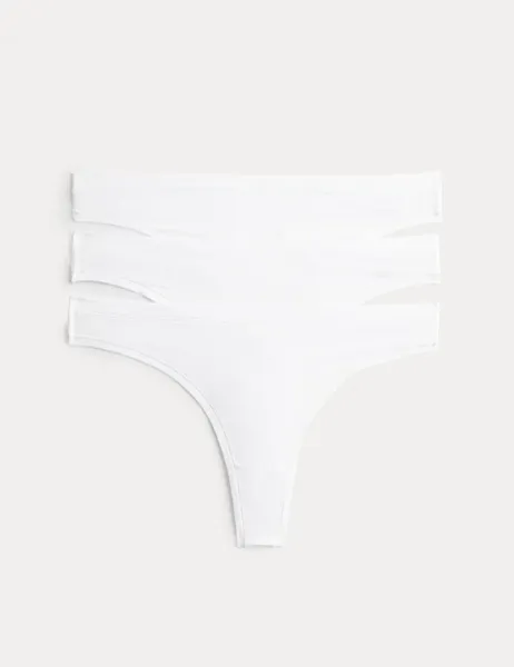 Body by M&S 3pk Flexifit Modal Thongs White