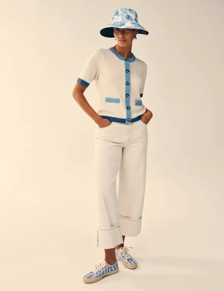 White Stuff Straight Leg Turn Up Ankle Grazer Jeans Natural