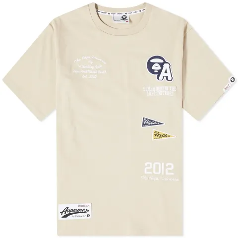 AAPE College Back Water Print T-Shirt