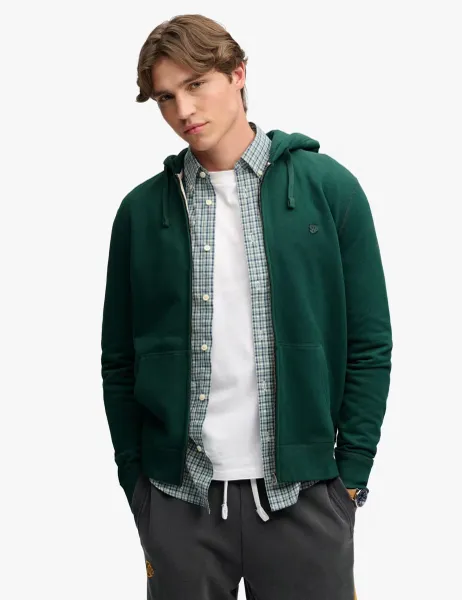 Superdry & Co Cotton Rich Zip Up Hoodie Green