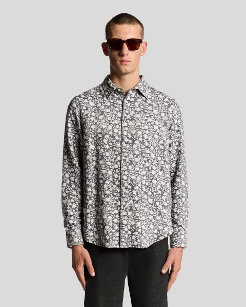 Lyle & Scott Viscose Blend Floral Jacquard Shirt