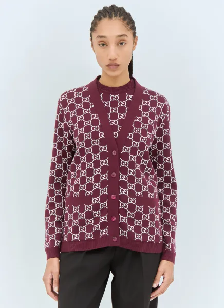 Reversible GG Wool Jacquard Cardigan