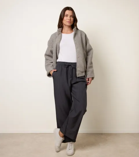 Women's Grey Pinstripe Trousers