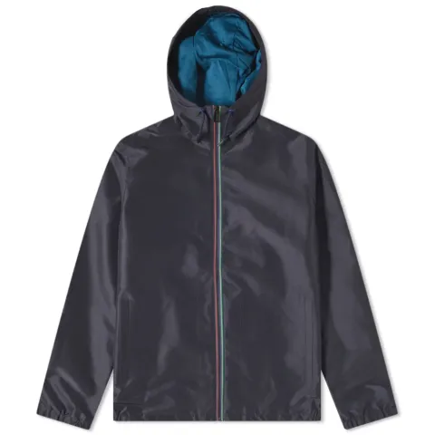 Striped Zip Hooded Windbreaker
