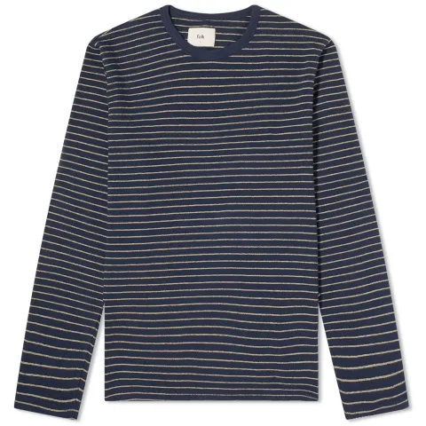 Textured Stripe Long Sleeve T-Shirts T-Shirt