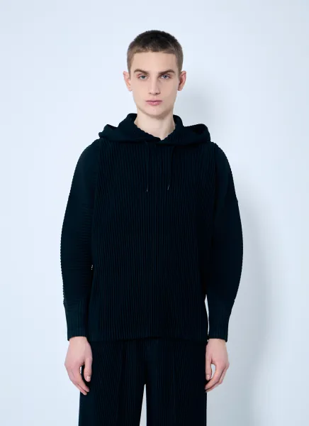 Pleated Hooded Sweatshirt
