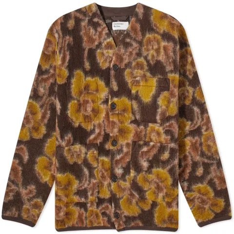 Flower Wool Fleece Cardigan