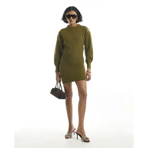 River Island Button Shoulder Jumper Dress