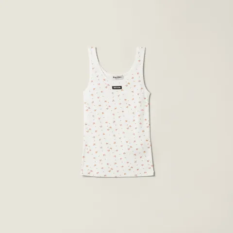 Ribbed jersey tank top