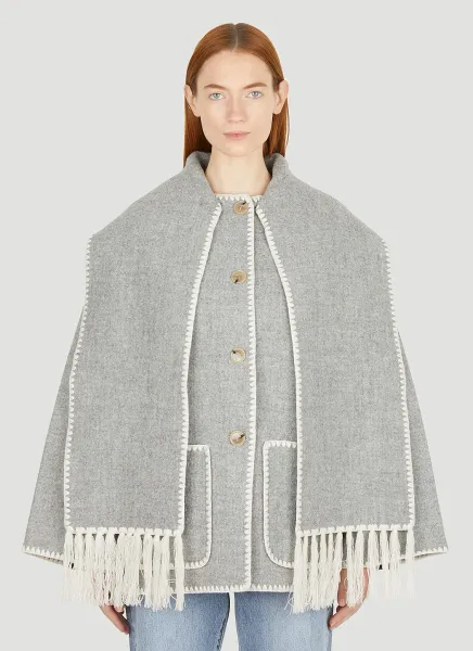 Embroidered Scarf Jacket