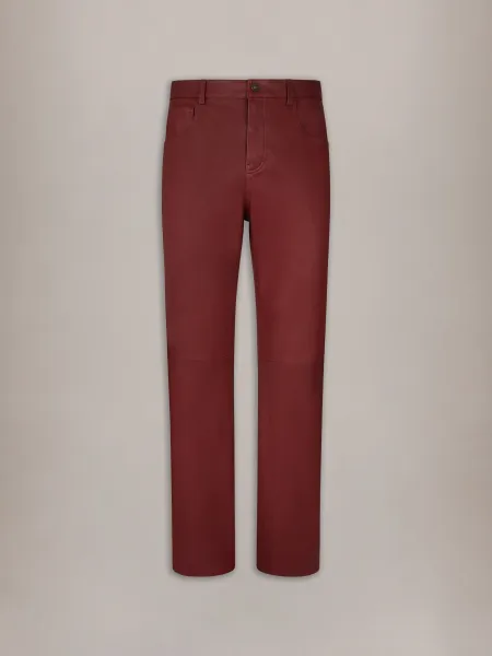 VINTAGE CUT LEATHER PANT - Brick