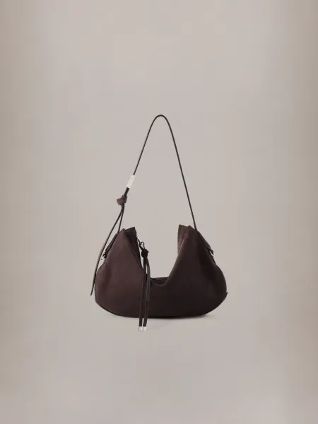 WOMEN - WOMEN'S SUEDE BABY BISCOTTO BAG - Dark Brown