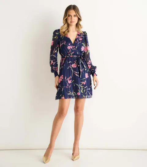 Women's Navy Floral Mini Dress
