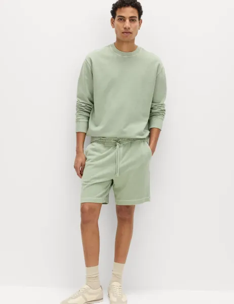 Marks & Spencer Relaxed Fit Pure Cotton Garment Dye Short Pistachio