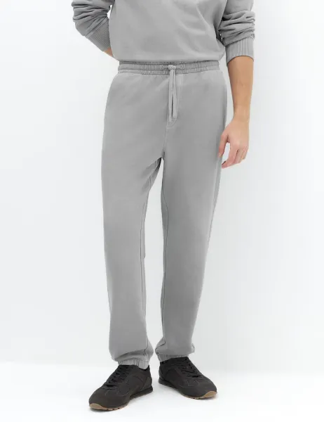Marks & Spencer Garment Dyed Pure Cotton Joggers Steel