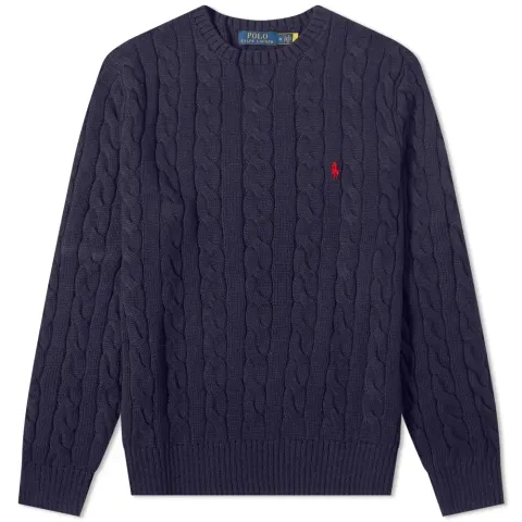 Cotton Cable Crew Knit