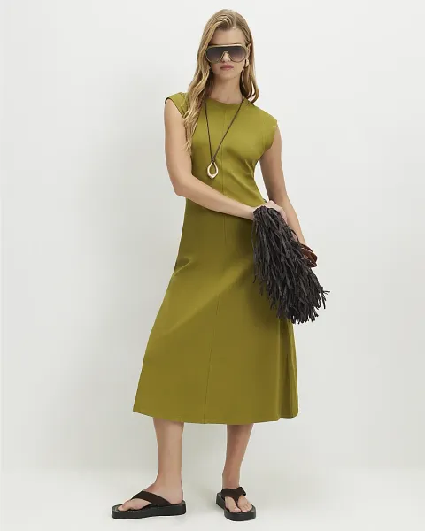 River Island Cotton Blend Midi T-Shirt Dress
