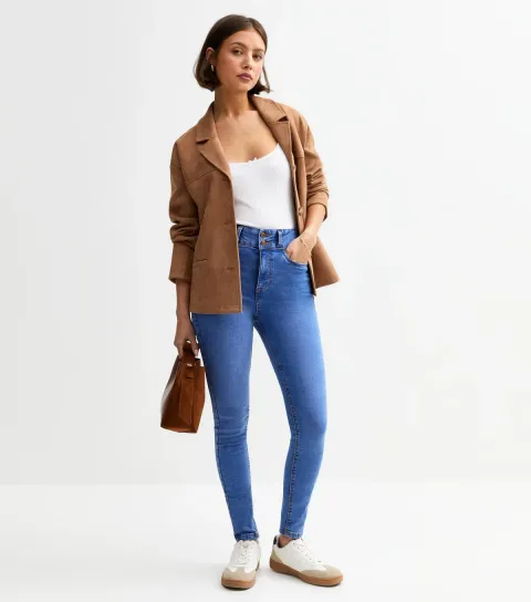 Women's Bright Blue High Waist Yazmin Skinny Jeans
