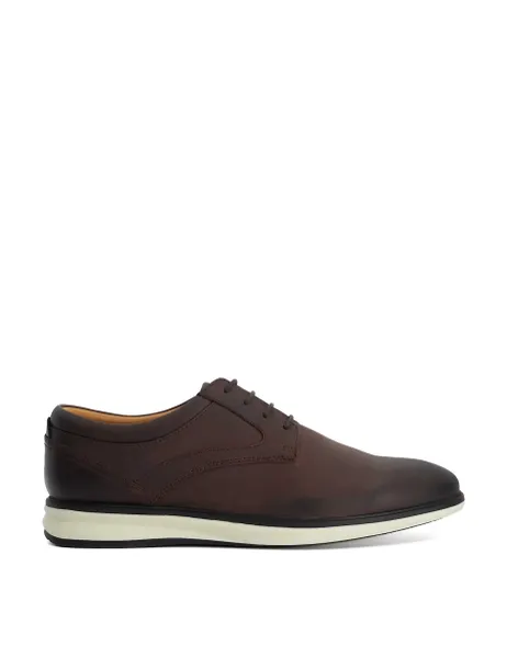 Dune London Leather Hybrid Shoes Dark Brown