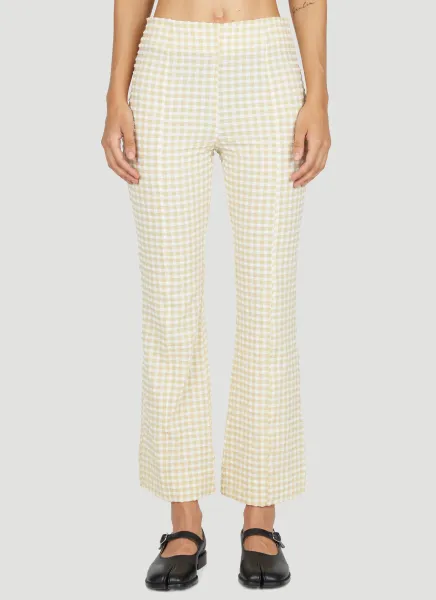 Cropped Stretch Seersucker Pants