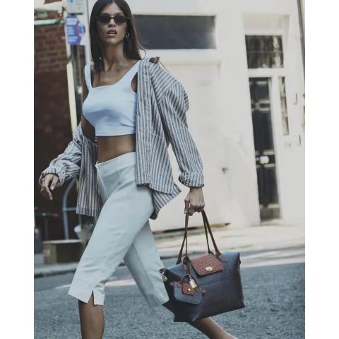River Island Faux Leather Flap Monogram Shopper Bag