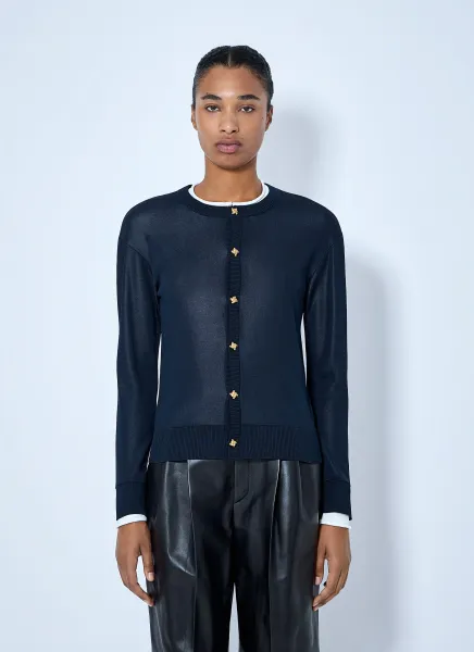 Silk Double Knit Cardigan