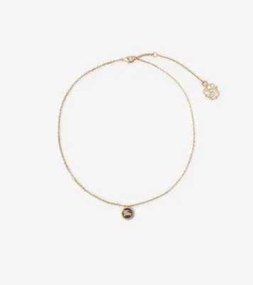 Knight Coin Necklace in Gold/blue