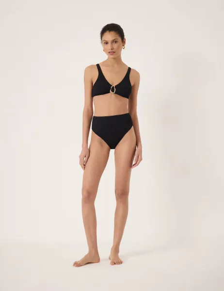 HUSH Crinkle High Waisted Bottoms Black