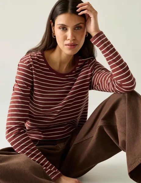Regatta Federica Jersey Striped Top Red