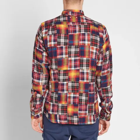 SOPHNET. Patchwork Flannel Shirt