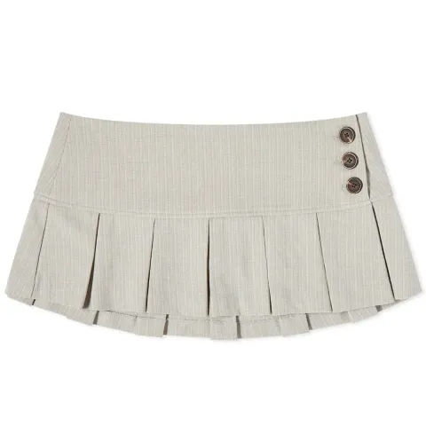 Pleated Micro Mini Skirt