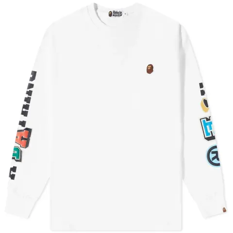 Long Sleeve Multi Fonts Relaxed Fit T-Shirt