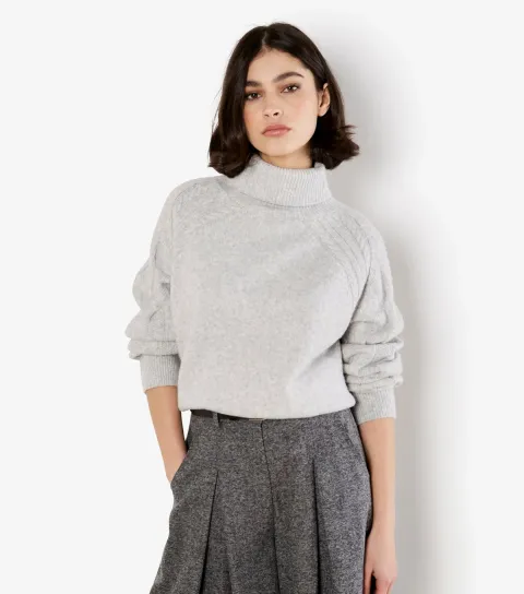 Apricot Women's Grey Roll Neck Jumper