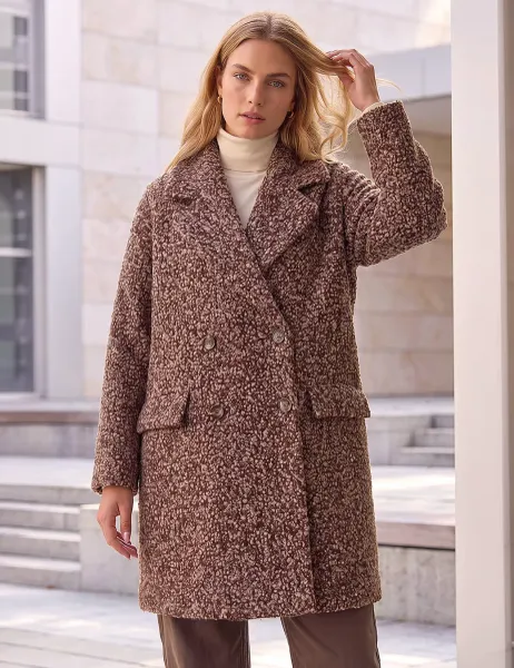 Roman Soft Touch Revere Collar Coat Chocolate