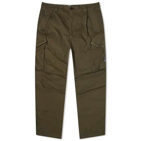 Stretch Sateen Loose Cargo Pants