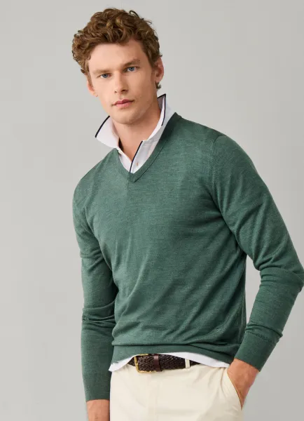 Merino Wool V Neck Jumper