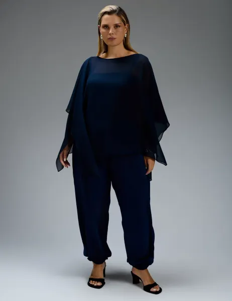 Live Unlimited London Curve Fit Slash Neck Blouse