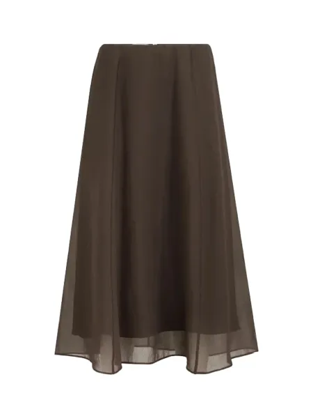 Crispy Silk Circle Skirt Cocoa