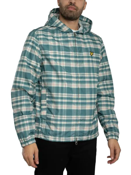 Lyle & Scott Tartan Hooded Zip Through Jacket