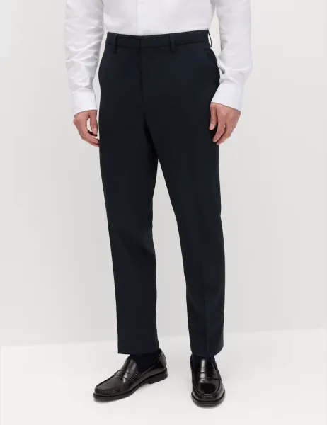 Marks & Spencer Regular Fit Smart Stretch Trousers Dark Navy