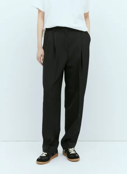 Double-Pleated Tailored Pants