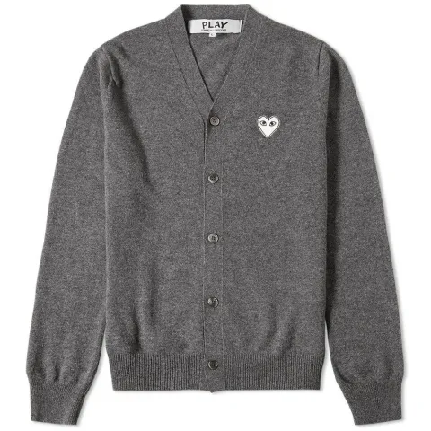 Comme des Garcons Play Silver Heart Cardigan