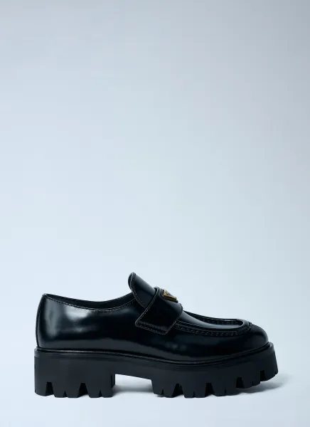 Brushed Leather Loafers