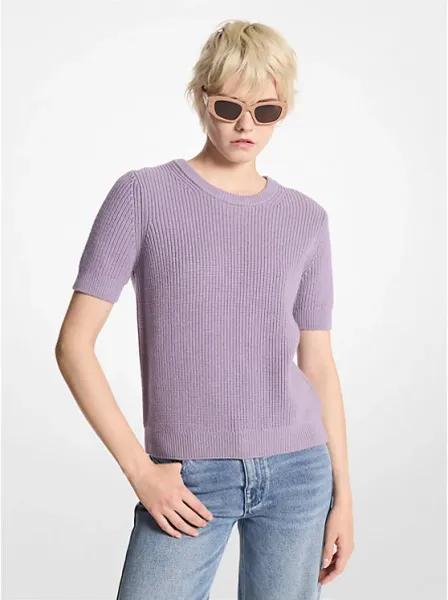 Wool Short-Sleeve Sweater