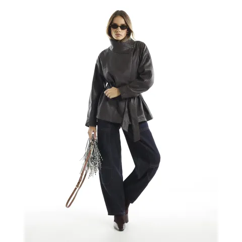 River Island Shawl Collar Belted Jacket