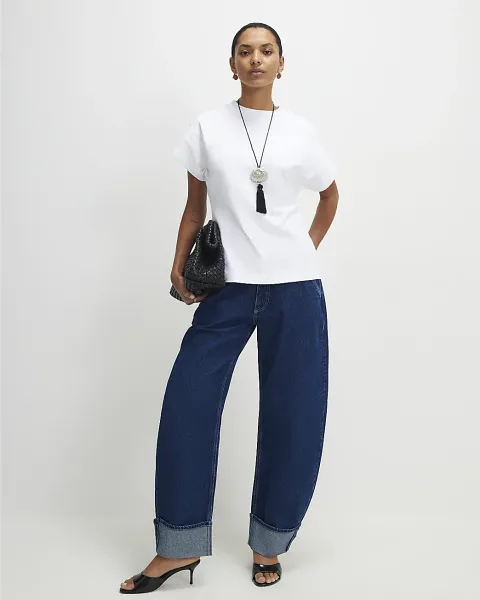 River Island Short Sleeve Split Hem T-Shirt
