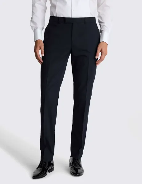 Moss Slim Fit Stretch Suit Trousers Dark Navy
