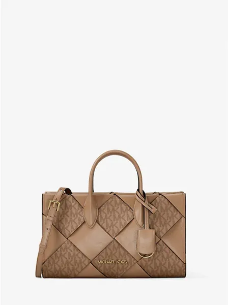 Michael Kors Mirella Small Woven Signature Logo Satchel