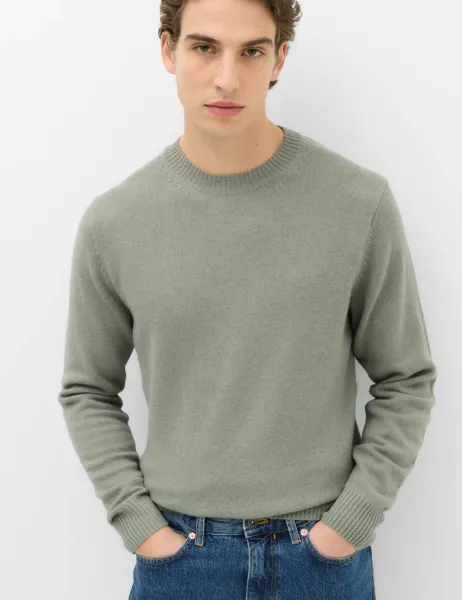 Marks & Spencer Pure Lambswool Crew Neck Jumper Onyx